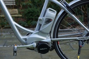 Tretlager vom Flyer Ebike mit Tretunterstützung