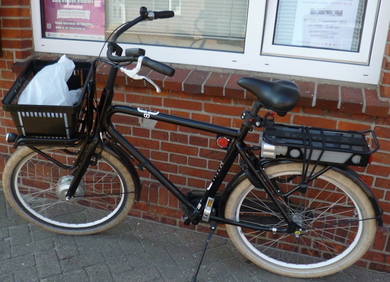 pedelec-umbausatz-umgebaut Ein mittels Pedelec Umbausatz umgebautes Fahrrad
