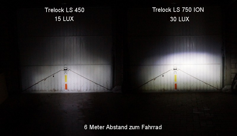 Vergleich zwischen einer Trelock LS 450 und einer Trelock LS 750 ION