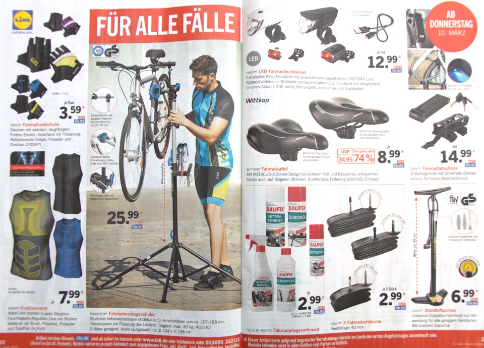 Lidl Fahrrad Angebote Fahrradzubehör und Fahrradbekleidung