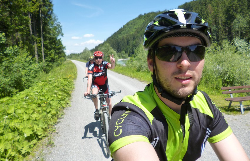 Selfie mit Soeren und Georg auf dem Weg nach Oberstdorf