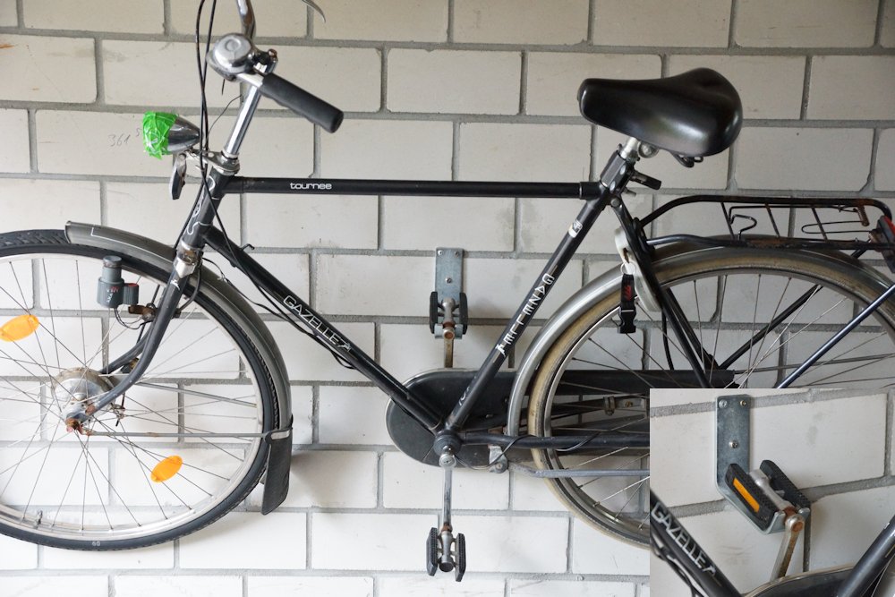 1 stk Fahrrad Wandhalter Pedal-Aufhängung Wandhalterung Wandhaken Garagenhalter