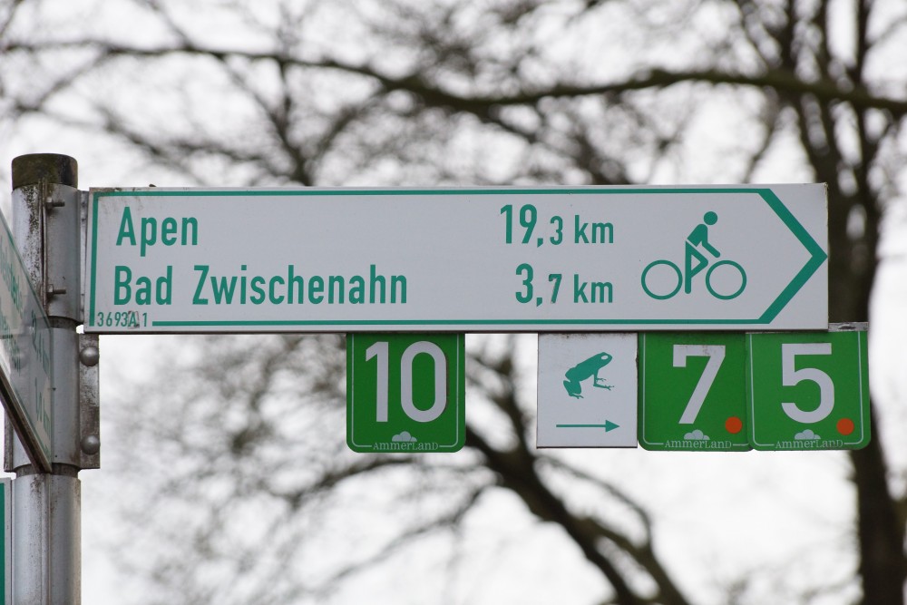 Radverkehrsnetz Schild Ammerland