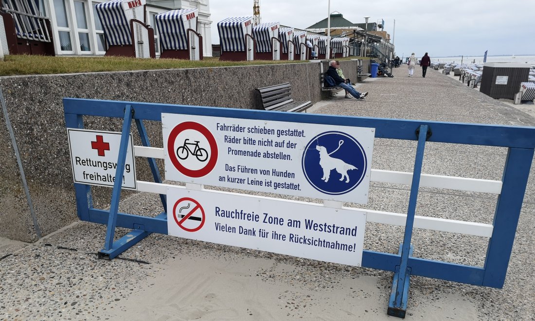 schild norderney promenade radfahren nicht erlaubt