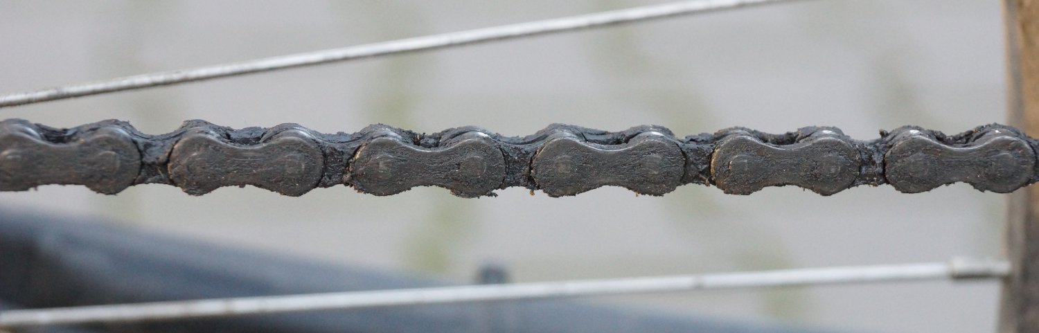 Dreckige Fahrradkette Reinigen