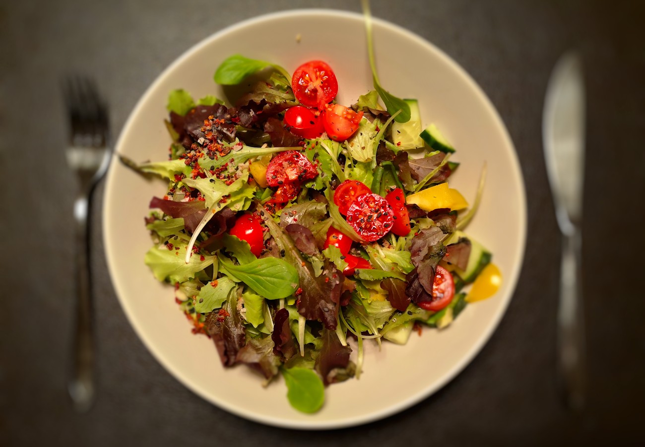 Ernährung abnehmen mit Radfahren Salat