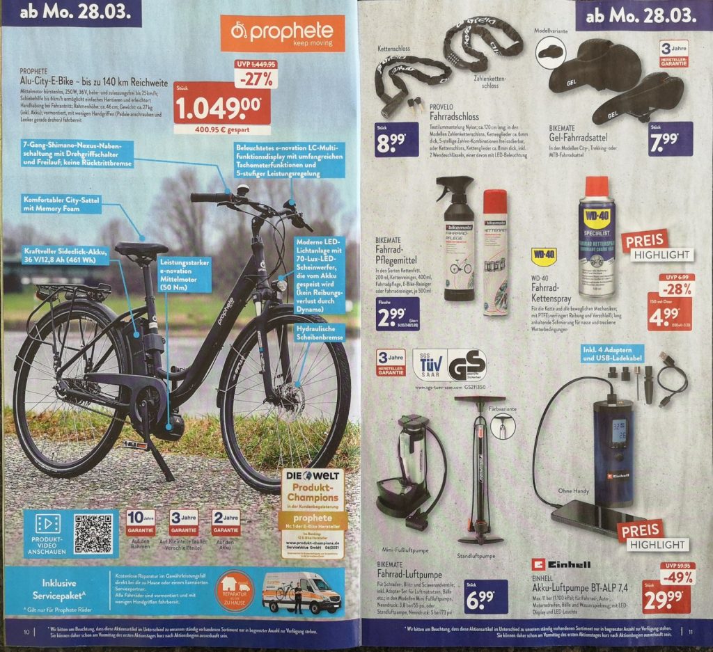 Dieses Fahrradzubehör hat Aldi am Montag im Angebot