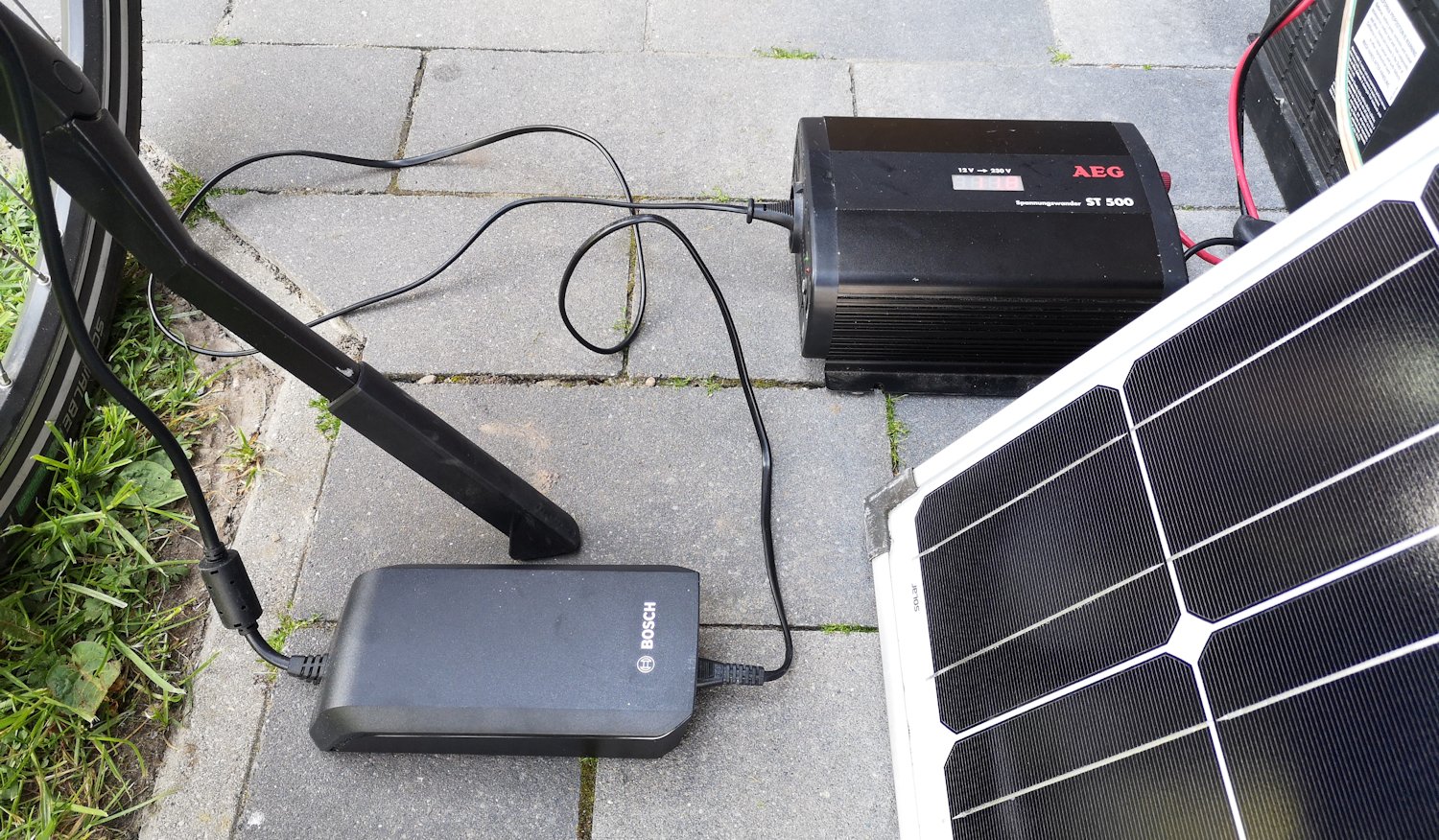 E-Bike Ladegerät für Akku an Solaranlage