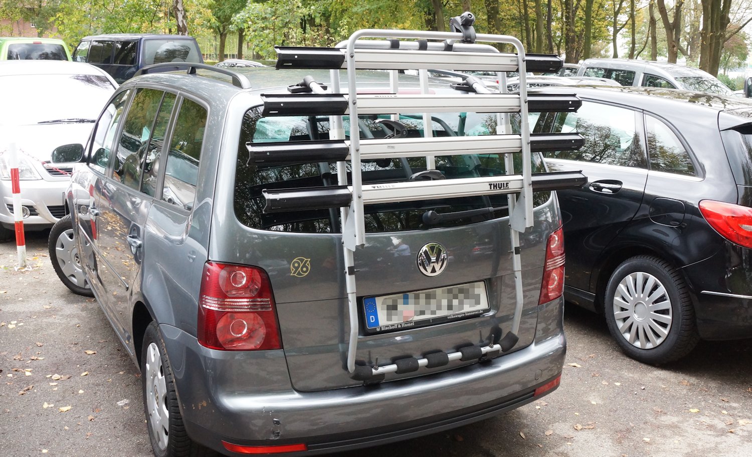 Fahrradträger für die Heckklappe am VW Touran - Heckträger