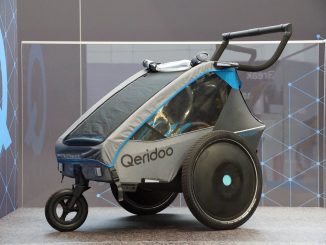 Qeridoo Prototype Kinderanhaenger Elektroantrieb auf der Eurobike