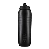 KEEGO | Die Evolution der Sportflasche | Elastisches Titan | Schützt vor Plastik im Wasser | Leicht und quetschbar | reiner Geschmack | einfache Reinigung (All-black)