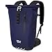 HiLo sports 25 Liter Rolltop Rucksack wasserdicht - Urban 25 Kurierrucksack - Rucksack für Damen und Herren - Für Büro, Arbeit, Freizeit & Fahrrad (Navy Blau)