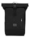 Johnny Urban Rucksack Damen & Herren Schwarz - Robin Medium - Rolltop Mit Laptopfach für Uni Business Fahrrad - 15L - Nachhaltig - Wasserabweisend