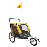 M-Wave Gepäck und Jogging Fahrradanhänger Wagen Carry All 3 In 1, gelb M-Wave Gepäck und Jogging Fahrradanhänger Wagen Carry All 3 In 1, gelb