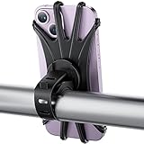 VUP Fahrrad Handyhalterung, Universal 360° Drehbarer Silikon Handyhalter Fahrradlenker Motorrad für 4.0 bis 6.5 Zoll Smartphones Schwarz