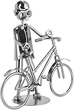 BRUBAKER Schraubenmännchen Fahrrad - Handarbeit Eisenfigur Metallmännchen - Metallfigur Geschenkidee für Fahrradfahrer und Fahrradverkäufer