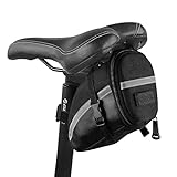 iKALULA Fahrrad Satteltasche, Kompakte Wasserdichte Rahmentasche Fahrradtasche Oberrohrtasche Aero Wedge Pack Mountainbike Bag für Mountainbikes, Fahrräder, und Rennräder - Schwarz